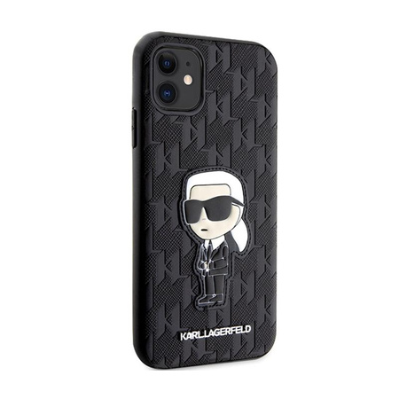 Karl Lagerfeld NFT Saffiano Monogram Ikonik - Etui iPhone 11 (Czarny)