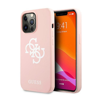 Guess Silicone 4G Big Logo - Etui iPhone 13 Pro Max (różowy)