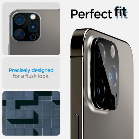 Spigen Optik.TR Camera Lens Protector 2-Pack - Szkło ochronne na obiektyw do iPhone 16 Pro / 16 Pro Max / 15 Pro / 15 Pro Max / 14 Pro / 14 Pro Max (Black)