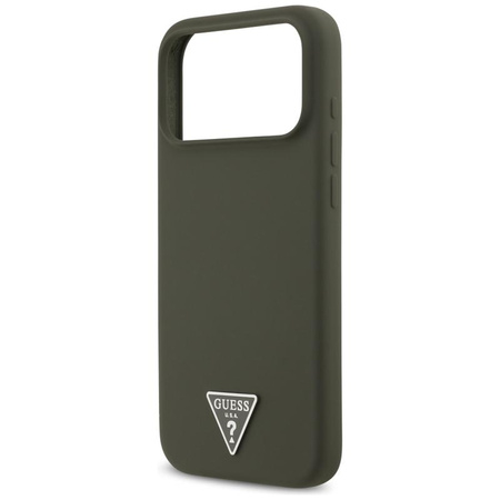 Guess Silicone Triangle Logo MagSafe - Etui iPhone 17 Pro Max (khaki)