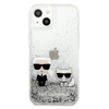 Karl Lagerfeld Liquid Glitter Karl & Choupette - Etui iPhone 13 (srebrny)