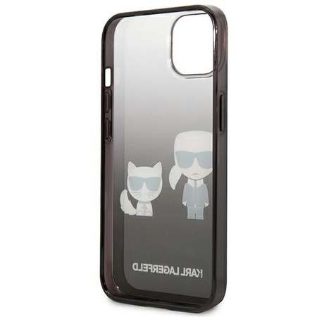 Karl Lagerfeld Gradient Ikonik Karl & Choupette - Etui iPhone 13 (czarny)