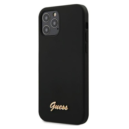 Guess Silicone Script - Etui iPhone 12 / iPhone 12 Pro (czarny)
