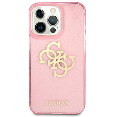 Guess Glitter 4G Big Logo - Etui iPhone 13 Pro (różowy)