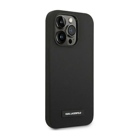 Karl Lagerfeld Silicone Plaque Magsafe - Etui iPhone 14 Pro (czarny)