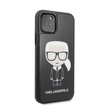 Karl Lagerfeld Double Layer Glitter Iconic - Etui iPhone 11 Pro (czarny)