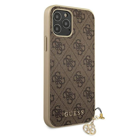 Guess 4G Charms Collection - Etui iPhone 12 / iPhone 12 Pro (brązowy)