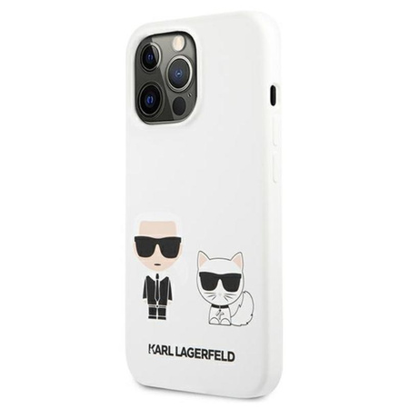 Karl Lagerfeld Silicone Karl & Choupette - Etui iPhone 13 Pro (biały)