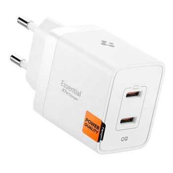 Spigen Essential EE472EU GaN Pro - Ładowarka sieciowa 2x USB-C 47W (White)