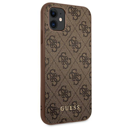 Guess 4G Metal Gold Logo – Etui iPhone 11 (brązowy)
