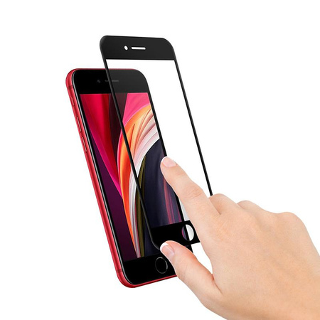 Crong 3D Armour Glass – Szkło hartowane 9H na cały ekran iPhone SE (2022/2020) / 8 / 7 + ramka instalacyjna