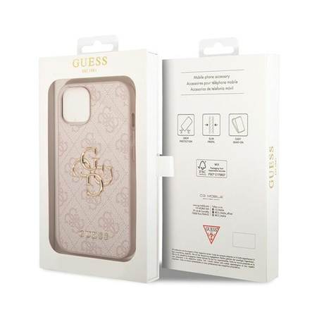 Guess 4G Big Metal Logo - Etui iPhone 15 Plus (różowy)