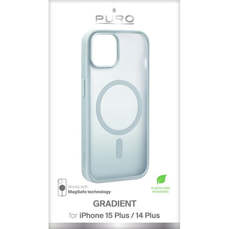 PURO GRADIENT MAG - Etui iPhone 15 Plus MagSafe (Light Green)
