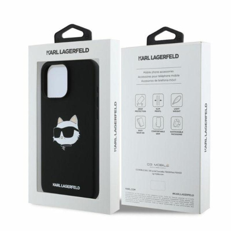 Karl Lagerfeld Silicone Choupette Head Print MagSafe - Etui iPhone 16 Pro Max (czarny)