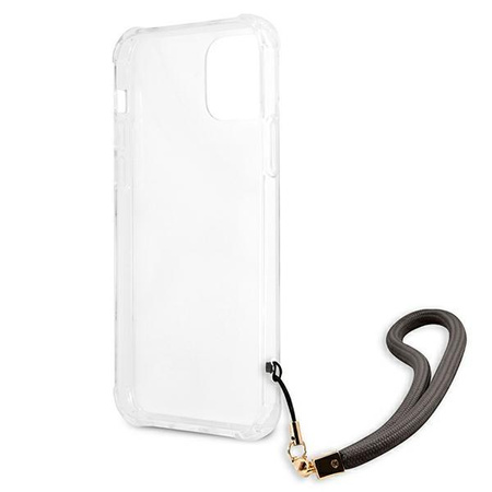 Guess Marble with cord - Etui iPhone 12 / iPhone 12 Pro (szary)