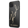 Karl Lagerfeld Double Layers Tempered Glass Glitter Signature Case - Etui iPhone 11 Pro Max (czarny)