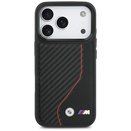 BMW M Carbon Line & Logo MagSafe - Etui iPhone 17 Pro (czerwony)