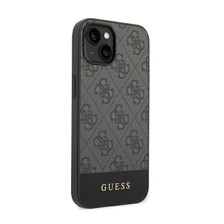 Guess 4G Bottom Stripe Metal Logo Collection - Etui iPhone 14 (szary)