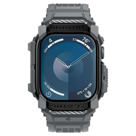 Spigen Rugged Armor Pro - Pasek z obudową do Apple Watch 10 46 mm (Dark Grey)