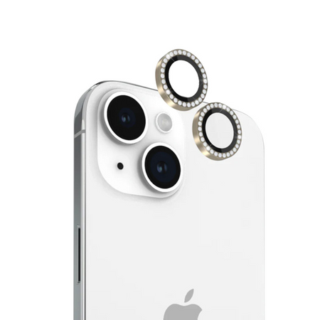 Kate Spade New York Aluminum Ring Lens Protector - Szkło ochronne na obiektyw aparatu iPhone 15 / iPhone 15 Plus (Set in Stone Gold)