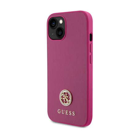 Guess 4G Strass Metal Logo - Etui iPhone 15 (różowy)