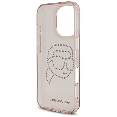 Karl Lagerfeld IML Rhinestones Karl Head - Etui do iPhone 16 Pro (różowy)