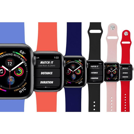 PURO ICON - Elastyczny pasek sportowy do Apple Watch 38/40/41 mm (S/M & M/L) (piaskowy róż)