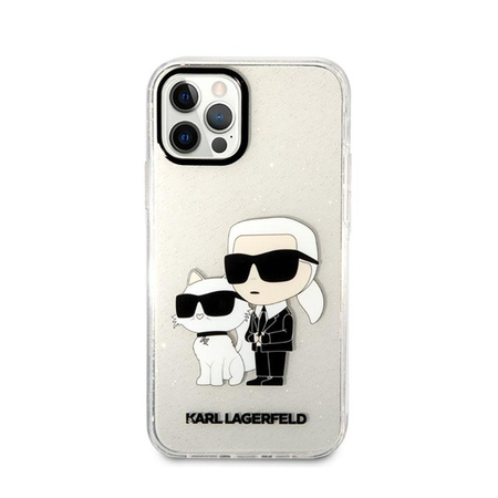 Karl Lagerfeld IML Glitter NFT Karl & Choupette - Etui iPhone 12 / iPhone 12 Pro (przezroczysty)