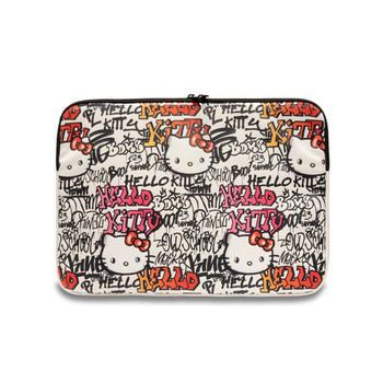 Hello Kitty Zip PU Tags Graffiti Sleeve - Etui na notebooka 13" / 14" (beżowy)