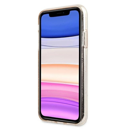 Guess Glitter 4G Big Logo - Etui iPhone 11 (złoty)