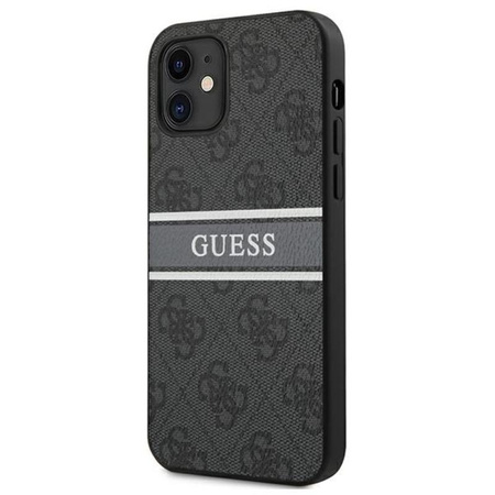 Guess 4G Printed Stripe – Etui iPhone 12 mini (szary)