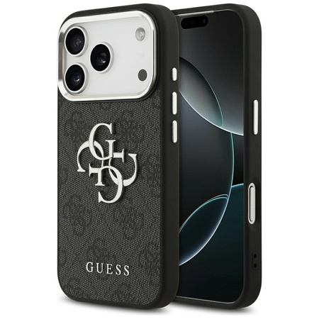 Guess 4G Big 4G Classic Logo - Etui iPhone 17 Pro (czarny / srebrny)
