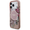 Guess IML Flowers Electro Pearl Strap MagSafe - Etui iPhone 17 Pro (różowy)