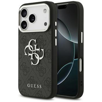 Guess 4G Big 4G Classic Logo - Etui iPhone 17 Pro (czarny / srebrny)