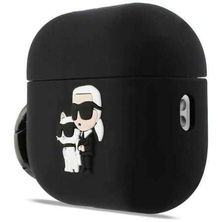 Karl Lagerfeld Silicone Karl & Choupette Head 3D - Etui AirPods Pro 3 (czarny)