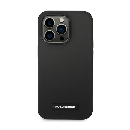 Karl Lagerfeld Silicone Plaque Magsafe - Etui iPhone 14 Pro Max (czarny)