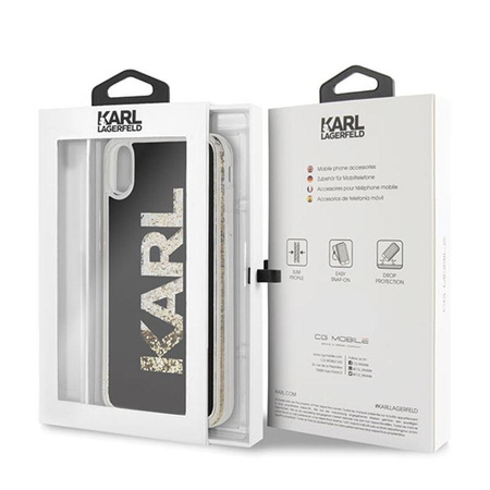 Karl Lagerfeld Logo Karl - Etui iPhone Xs Max (Gold Glitter)