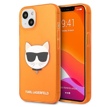Karl Lagerfeld Choupette Head - Etui iPhone 13 mini (fluo pomarańczowy)