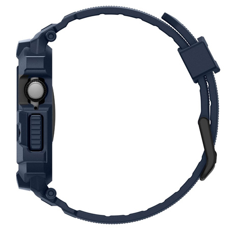 Spigen Rugged Armor Pro V2 – Pasek z obudową do Apple Watch 10 / 11 42 mm (Navy Blue)