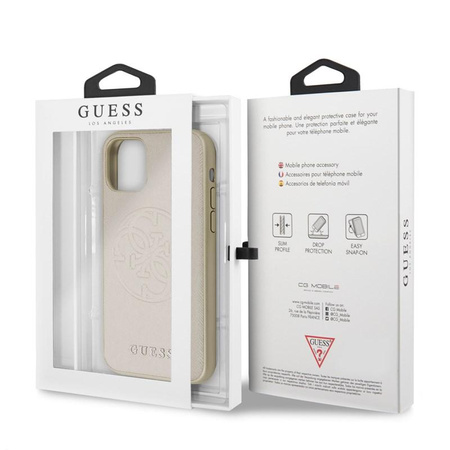 Guess Saffiano 4G Circle Logo - Etui iPhone 11 (złoty)