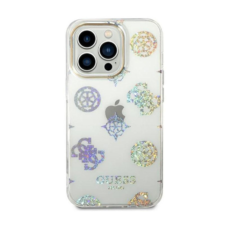 Guess Peony Glitter Case – Etui iPhone 14 Pro (Przezroczysty)
