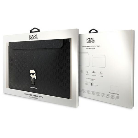 Karl Lagerfeld NFT Saffiano Monogram Ikonik Karl Sleeve - Etui na notebook 14" (Czarny)