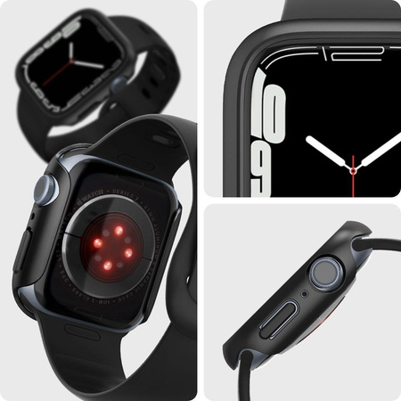 Spigen Thin Fit - Obudowa do Apple Watch 8 / Watch 7 41 mm (czarny)