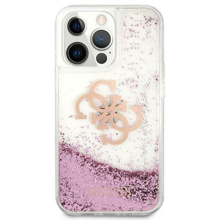 Guess Liquid Glitter 4G Big Logo - Etui iPhone 13 Pro (różowy)