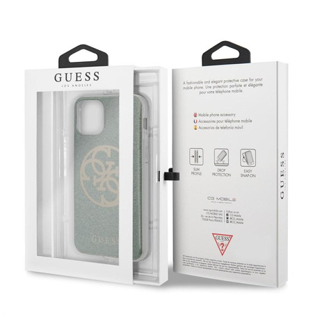Guess Circle Glitter 4G - Etui iPhone 11 Pro (khaki)