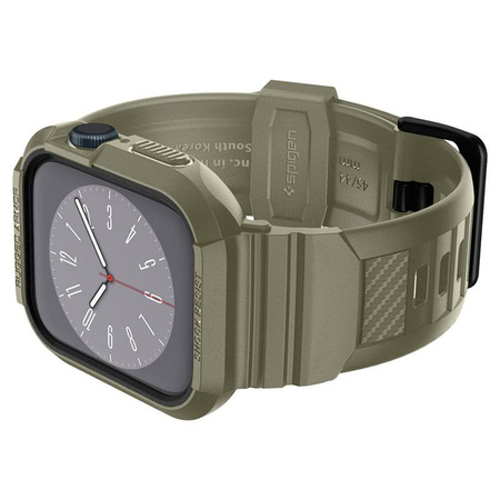 Spigen Rugged Armor Pro - Pasek z obudową do Apple Watch 44/45 mm (Vintage Khaki)