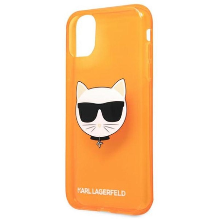 Karl Lagerfeld Choupette Head - Etui iPhone 11 (fluo pomarańczowy)