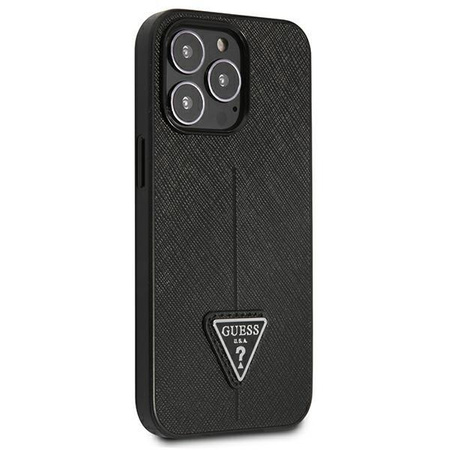 Guess Saffiano Triangle Logo Case – Etui iPhone 13 Pro Max (czarny)