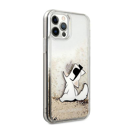 Karl Lagerfeld Liquid Glitter Choupette Fun - Etui iPhone 12 / iPhone 12 Pro (złoty)