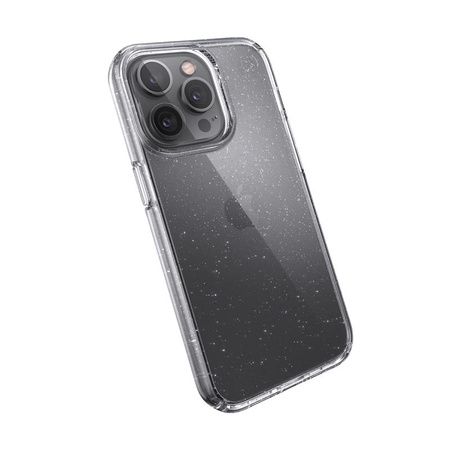 Speck Presidio Perfect-Clear with Glitter - Etui iPhone 13 Pro z powłoką MICROBAN (Clear/Platinum Glitter)